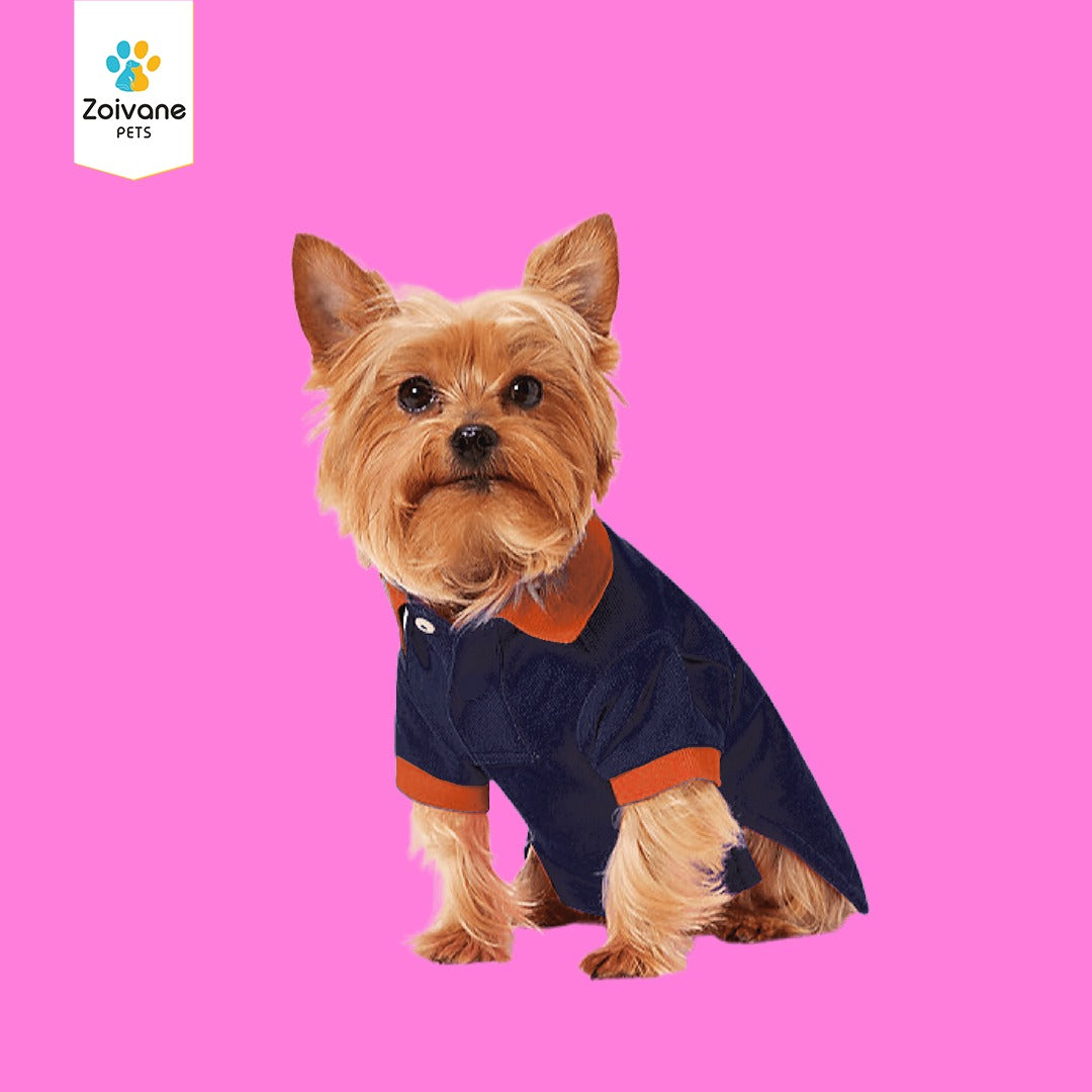 Zoivane Pets Classic Polo T-Shirt for Dogs – Stylish, Comfortable, and Breathable Dog Apparel/Clothing