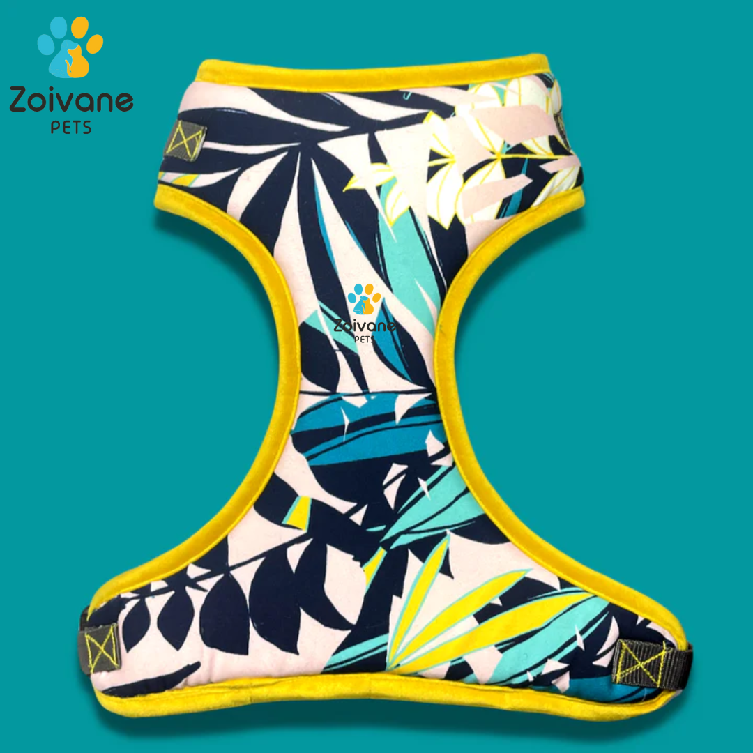 Zoivane Pets Printed Dog Harness, No-Pull Pet Harness with Safety Reflective Strip, Harness for Dogs Large Size, Control Handle Dog Belt Outdoor, Oxford Cloth Dog Vest Harness - Size L (print patterns may vary)