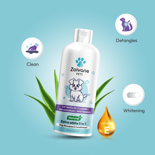EXTRA WHITE 5 IN 1 DOG SHAMPOO AND CONDITIONER
