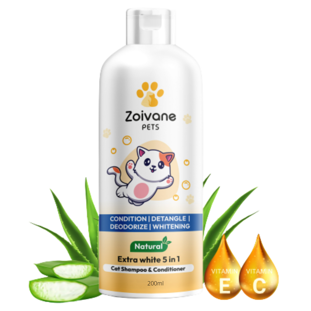 Extra White 5 in 1 Shampoo Conditioner for cats Zoivane Pets